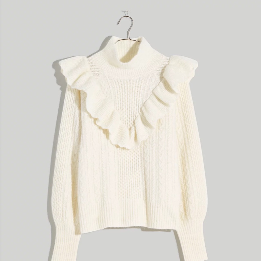 Madewell Cable Winslow Mockneck Pullover Sweater nwt xxl